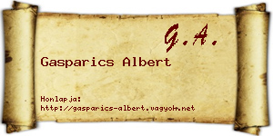 Gasparics Albert névjegykártya